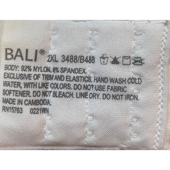 Bali Bra Size 2XL Ivory White Comfort Revolution Wireless Style 3488 - Picture 3 of 3